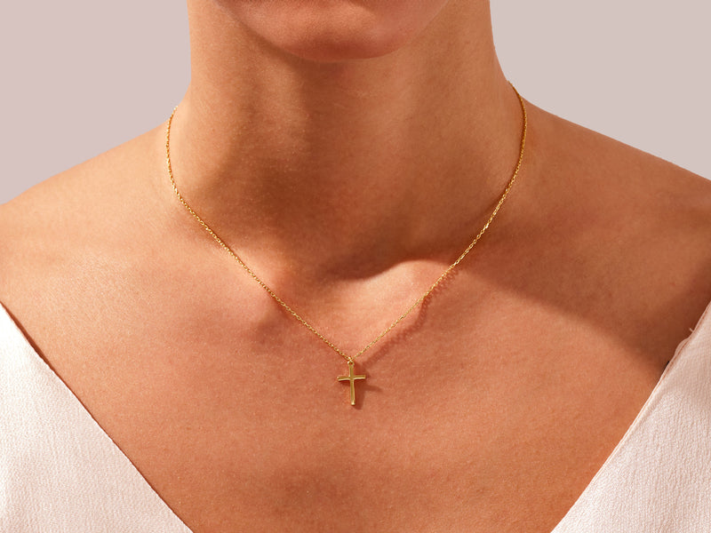 Cross Necklace in 14k Solid Gold