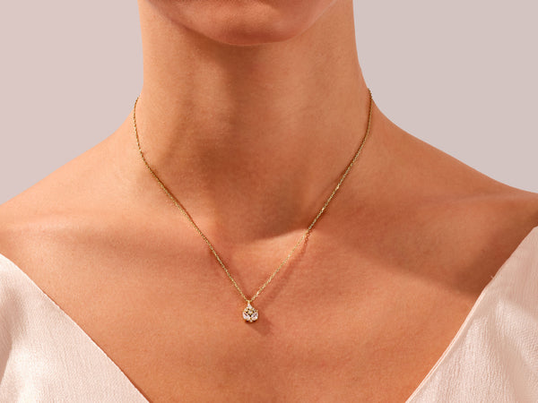 Pear Cluster Necklace in 14k Solid Gold