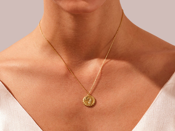 Snake Coin Necklace in 14k Solid Gold