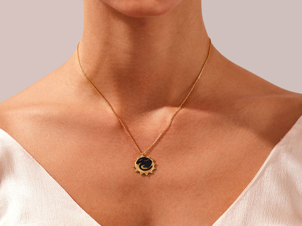 Wave Necklace in 14k Solid Gold