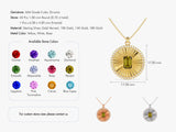 Sunburst Birthstone Pendant Necklace