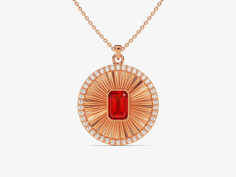 Sunburst Birthstone Pendant Necklace