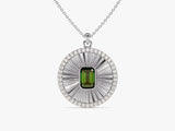 Sunburst Emerald Pendant Necklace in 14k Solid Gold