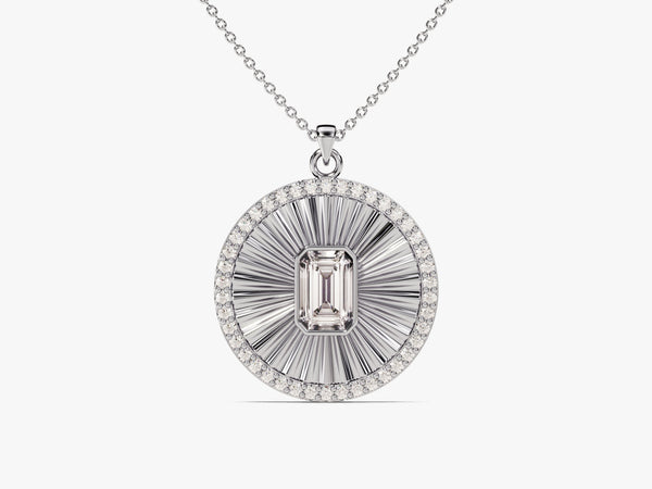 Sunburst Diamond Birthstone Pendant Necklace in 14k Solid Gold