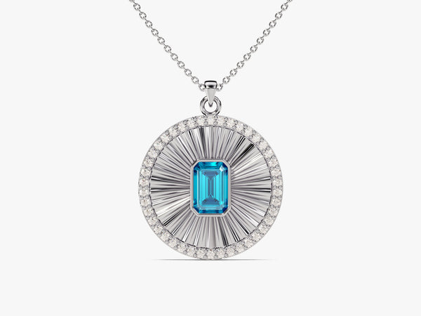 Sunburst Birthstone Pendant Necklace