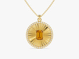 Sunburst Birthstone Pendant Necklace