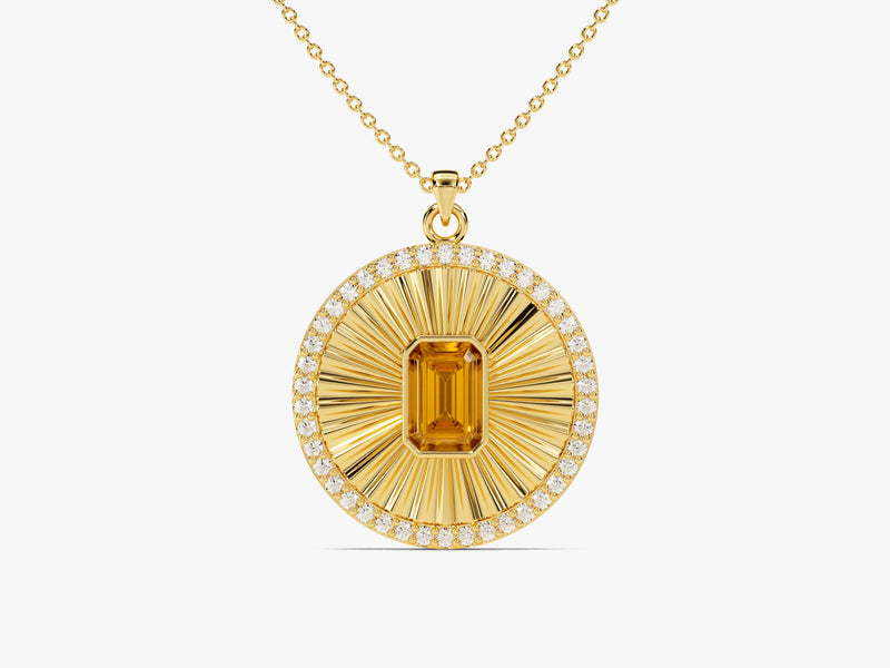 Sunburst Birthstone Pendant Necklace