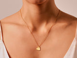 Engravable Heart Necklace in 14k Solid Gold