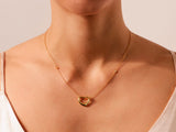 Double Diamond Heart Necklace in 14k Solid Gold
