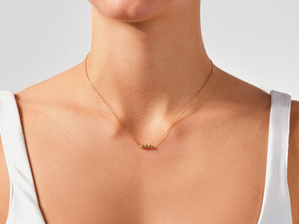Three Balls Necklace in 14k Solid Gold