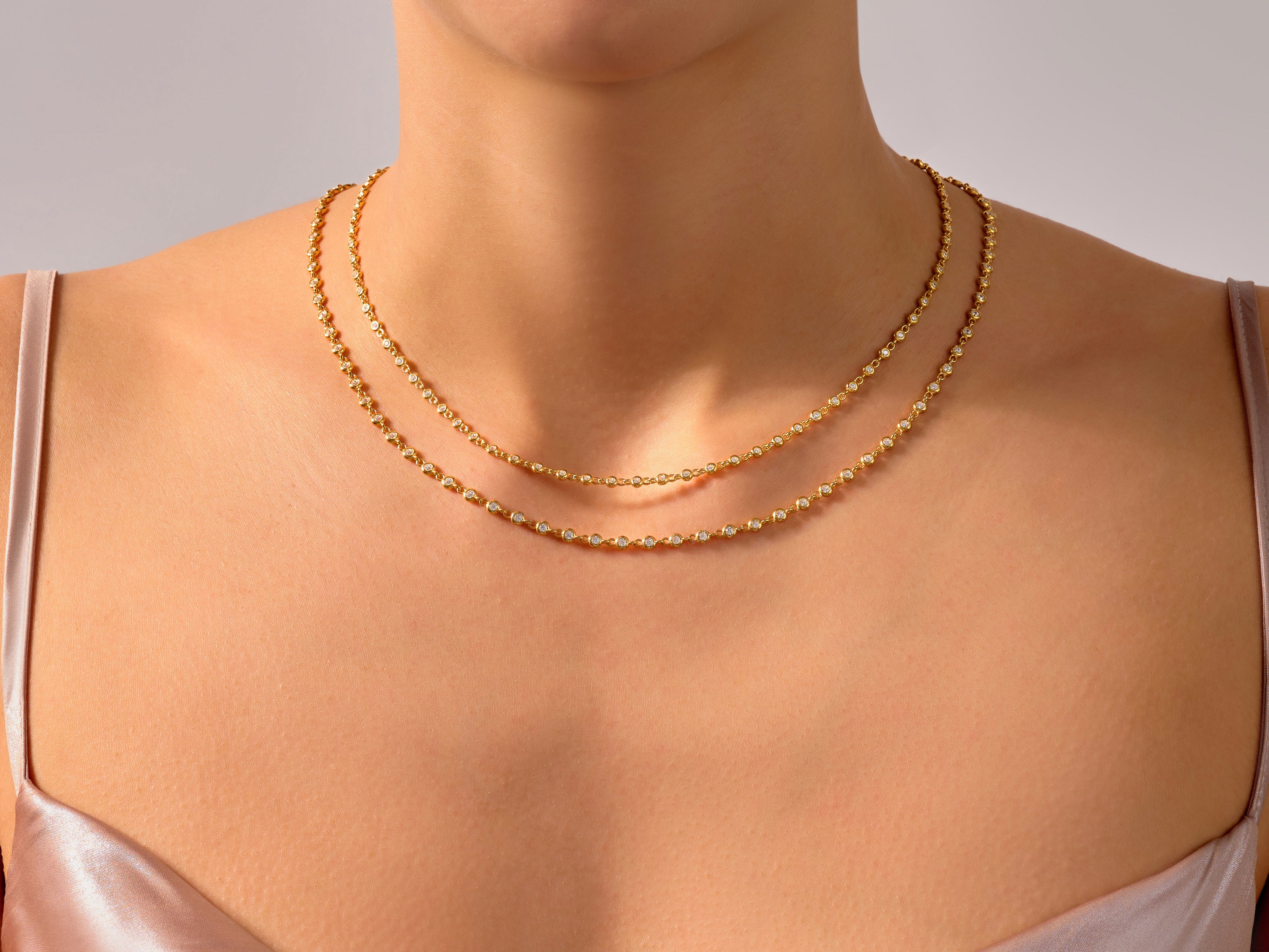 Mother's Bezel Moissanite Tennis Necklace