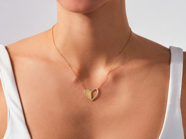 Heart Necklace in 14k Solid Gold