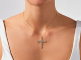 Cross Name Necklace in 14k Solid Gold