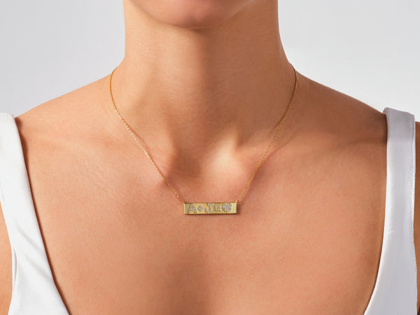 Initial Love Necklace in 14k Solid Gold