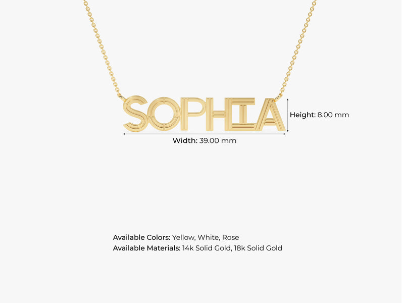 Custom Name Necklace in 14k Solid Gold