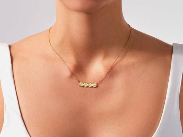 Plain Mama Necklace in 14k Solid Gold
