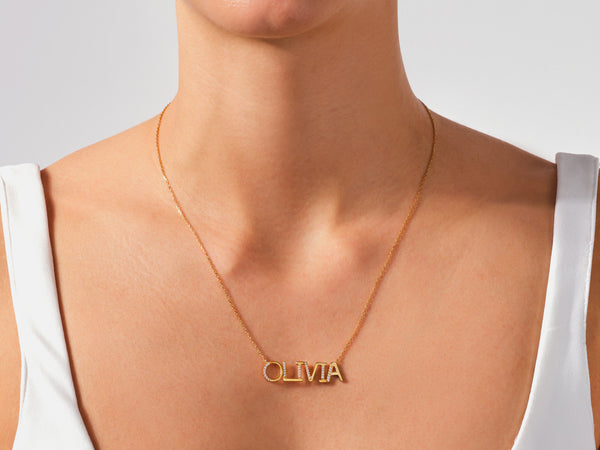 Micro Prong Name Necklace