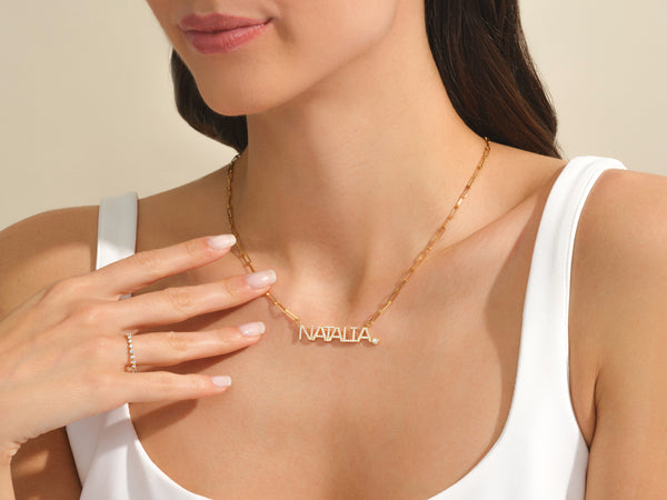 Diamond Paperclip Chain Necklace in 14k Solid Gold