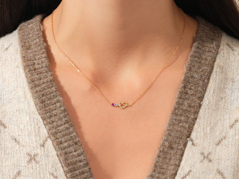 Infinity Heart Birthstone Necklace