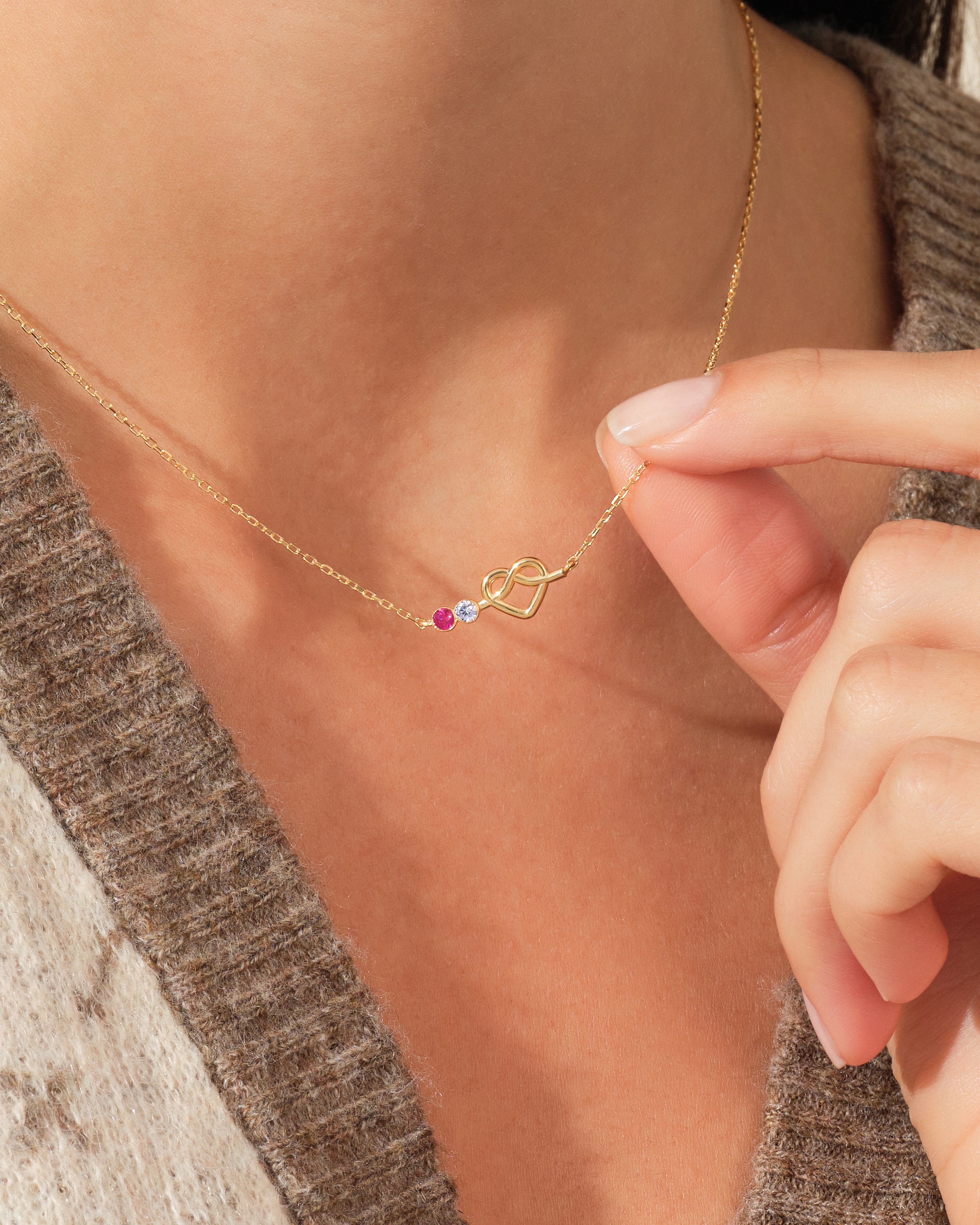 Infinity Heart Birthstone Necklace