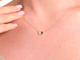 Emerald & Pear Birthstone Necklace