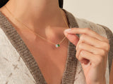 Emerald & Pear Birthstone Necklace