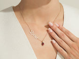 Pear Citrine Name Necklace in 14K Solid Gold