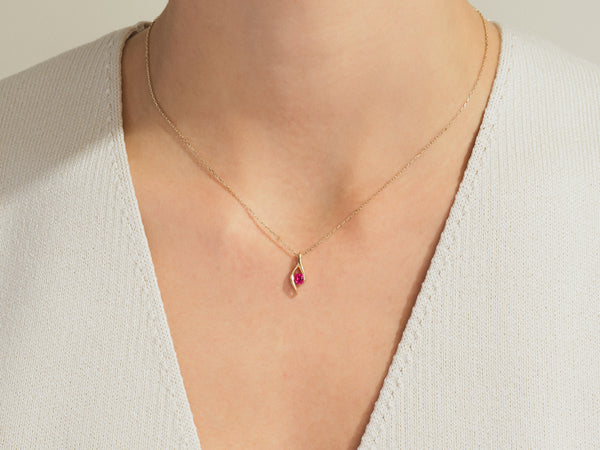 Single Stone Birthstone Pendant Necklace