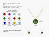 Bezel Set Round Birthstone Solitaire Necklace