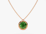 Bezel Set Round Birthstone Solitaire Necklace