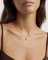 Bezel Set Round Birthstone Solitaire Necklace
