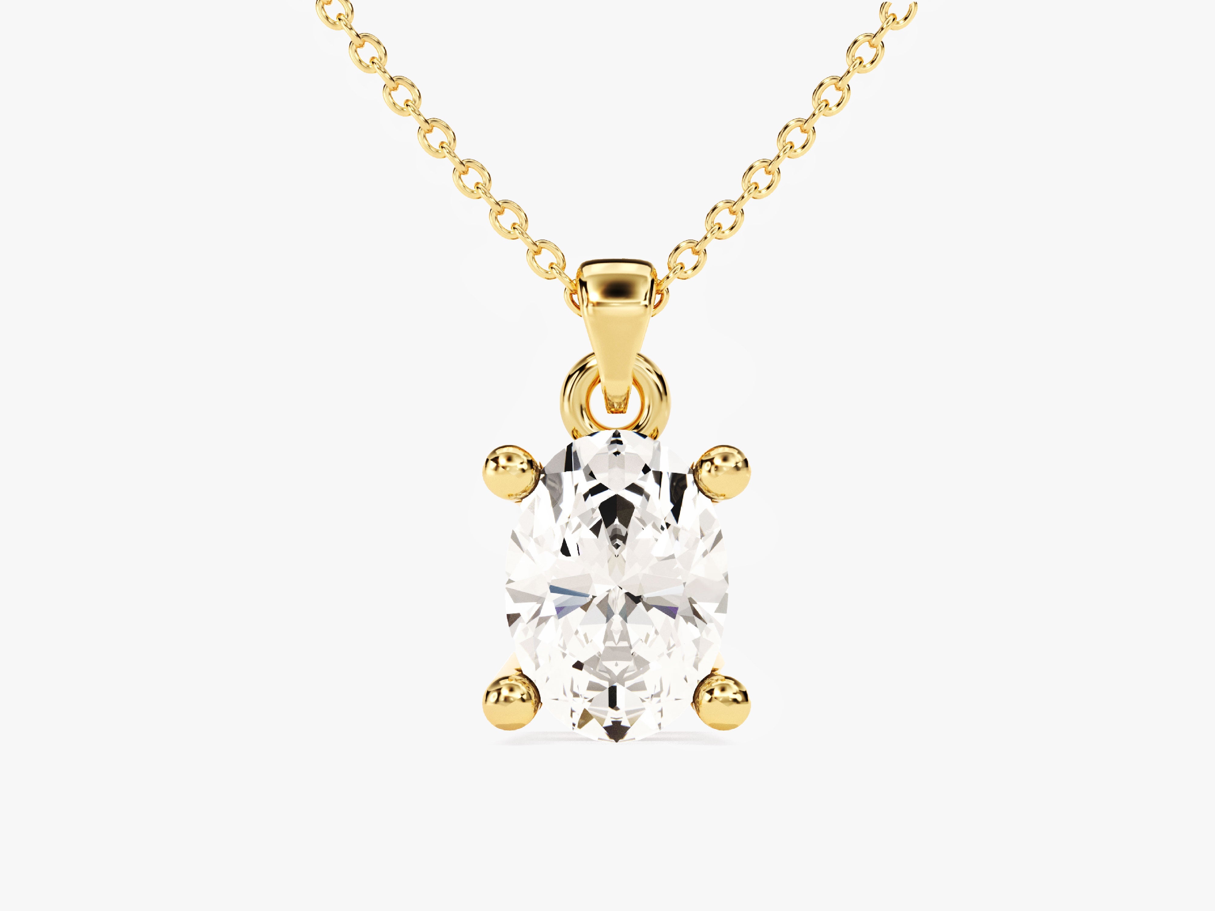 Gold oval diamond pendant necklace for jewelry lovers