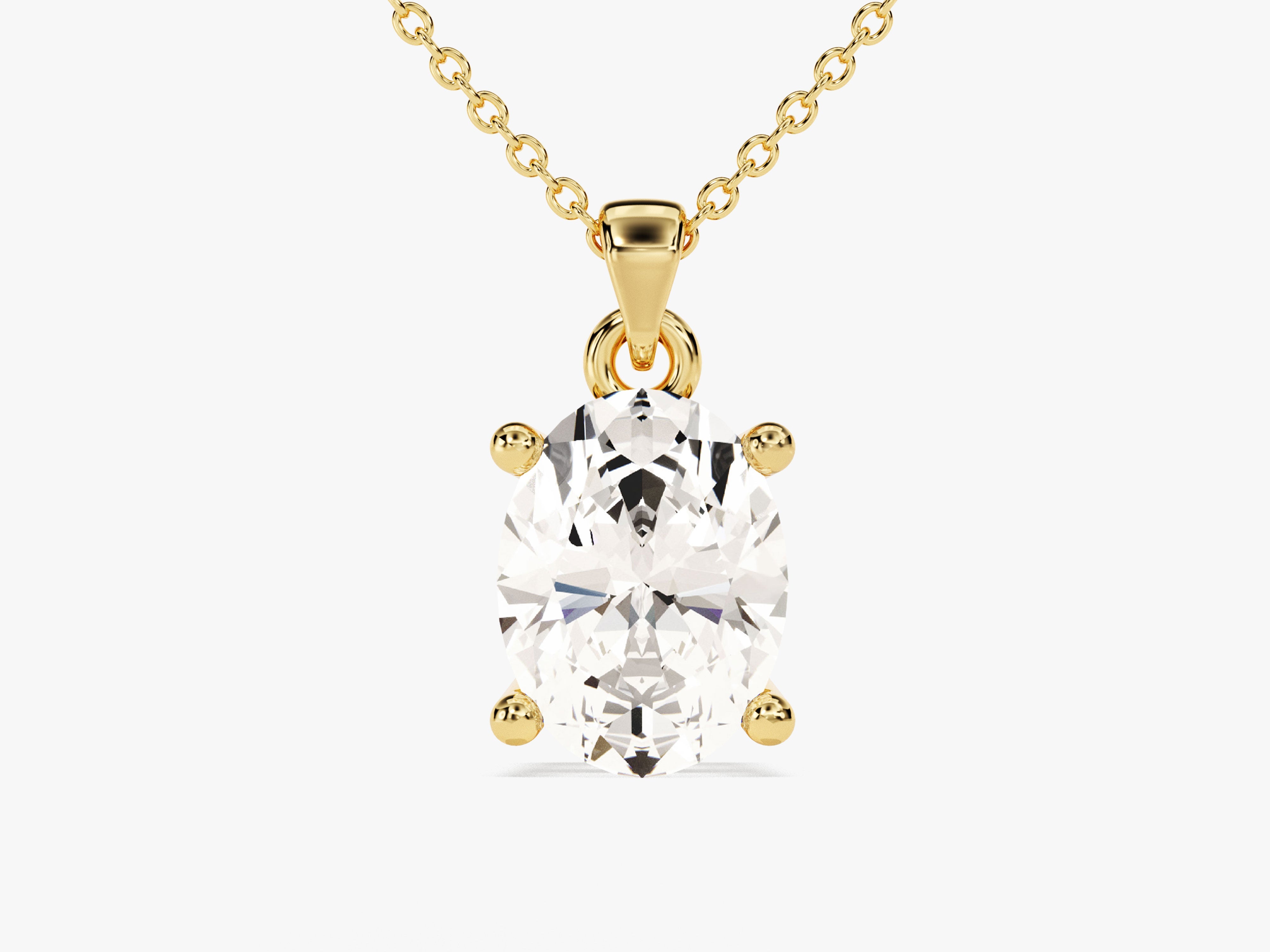 Gold oval diamond pendant necklace for jewelry lovers