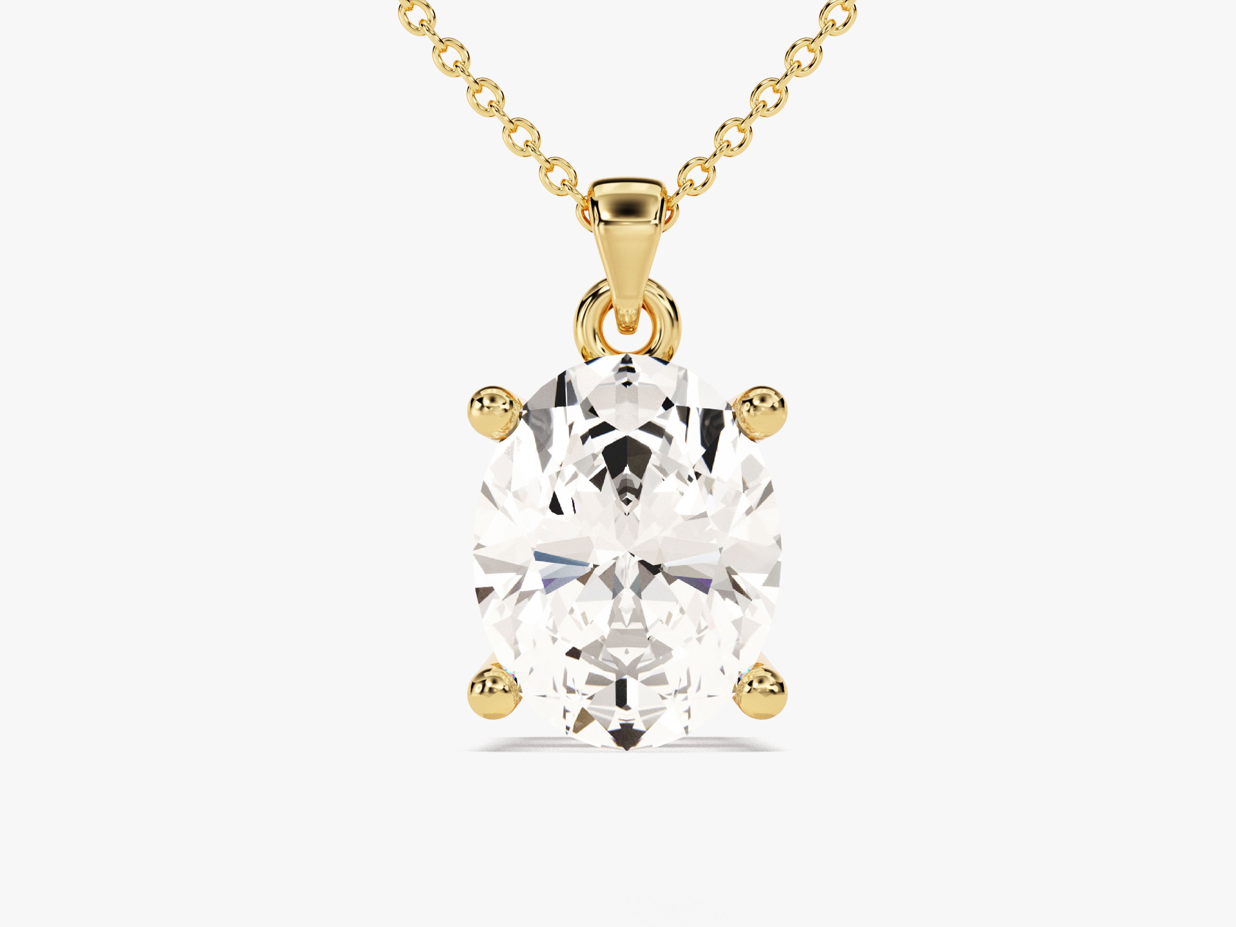 Gold oval diamond pendant necklace from jewelry firm
