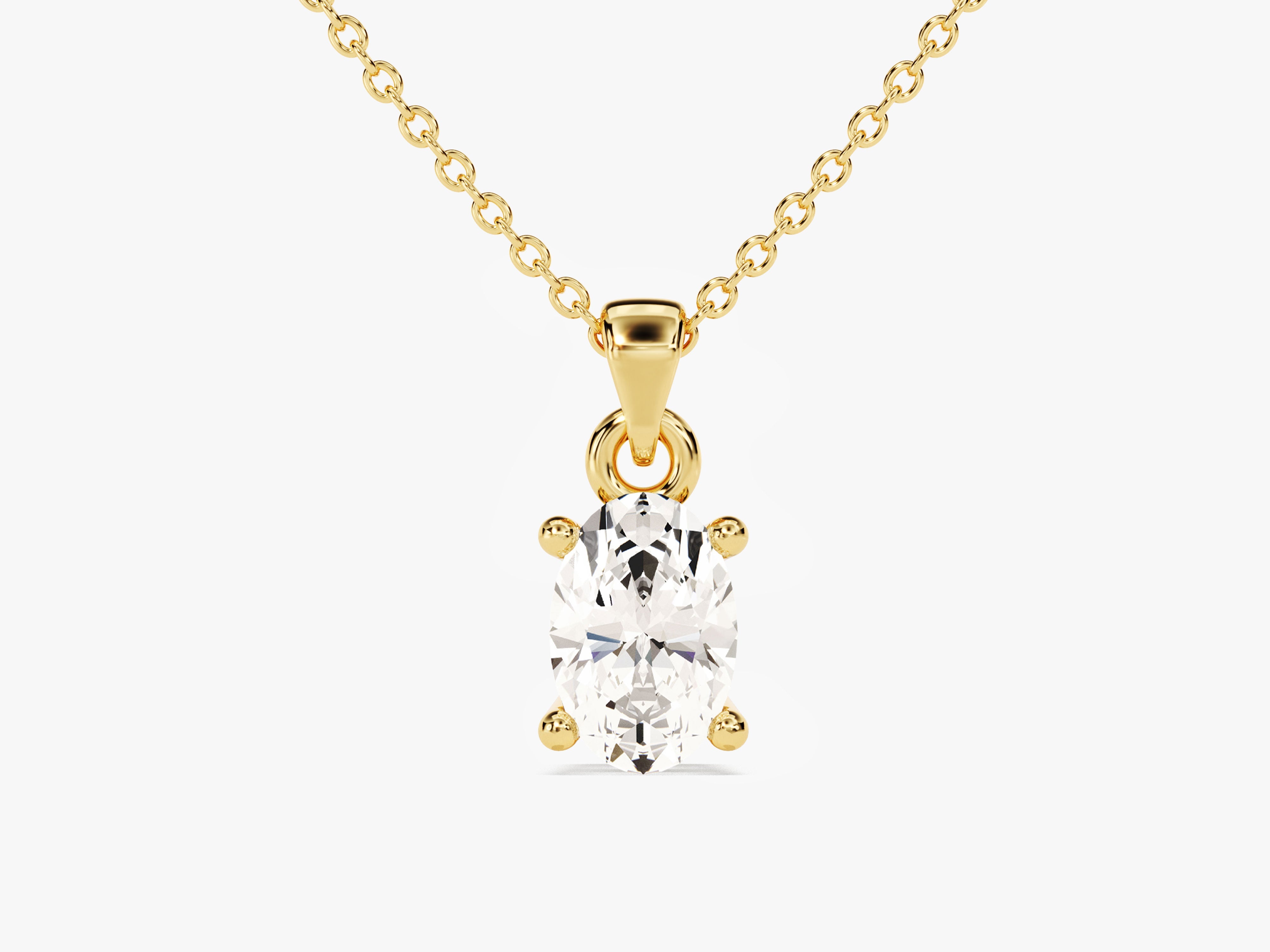 Gold oval diamond pendant necklace from jewelry company