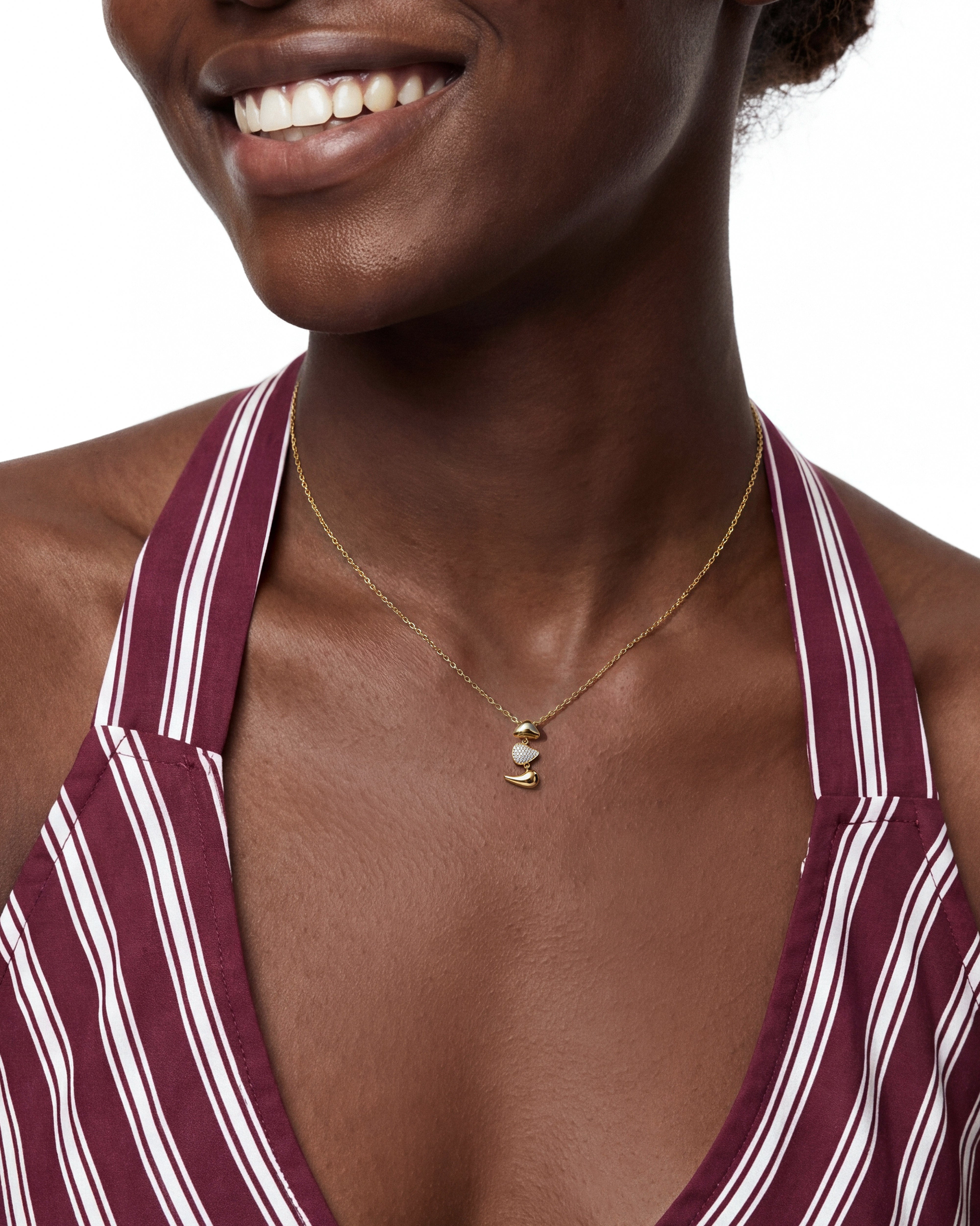 Stacked Organic Pebble Necklace