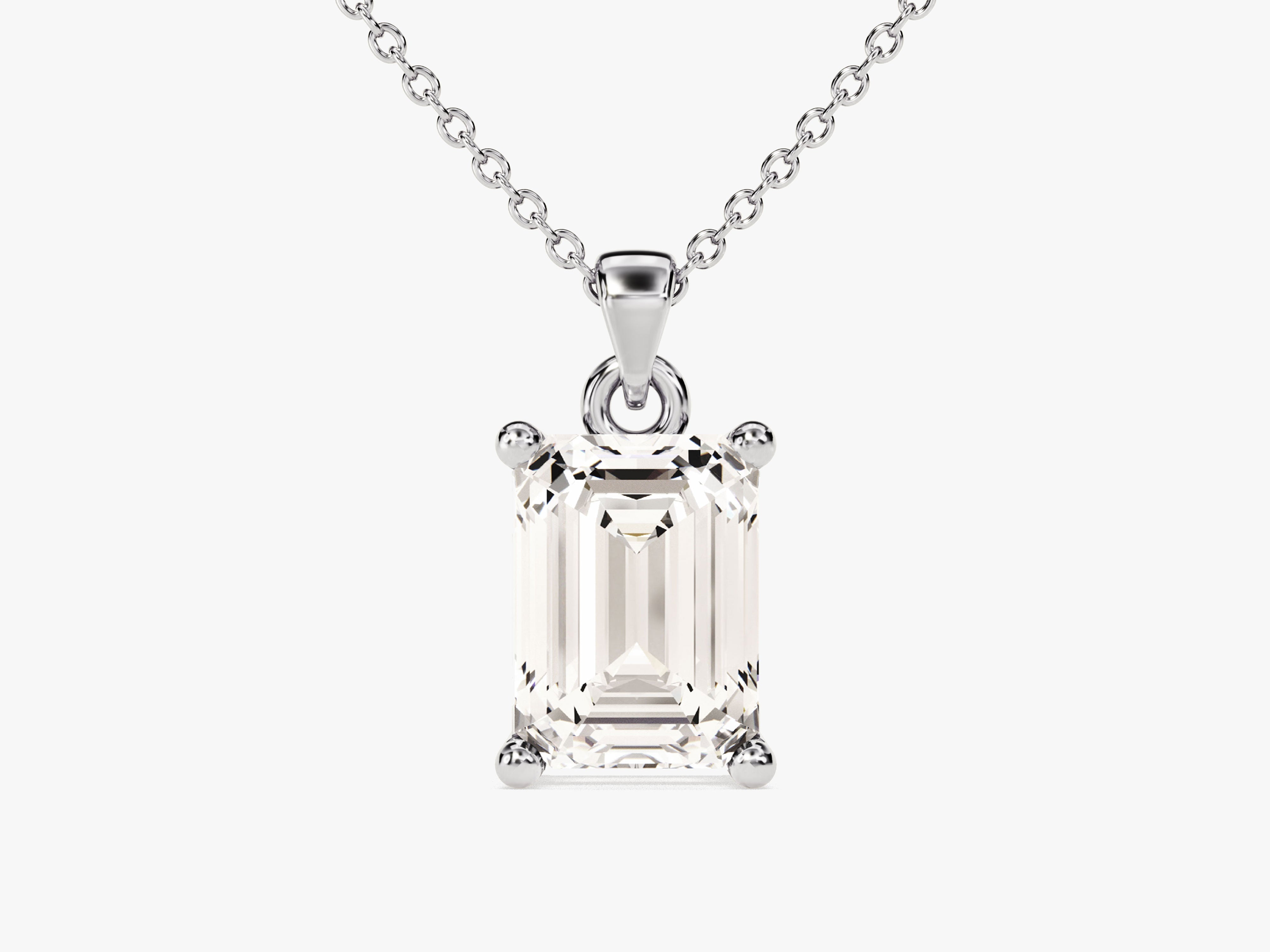 Emerald cut diamond pendant necklace from jewelry firm