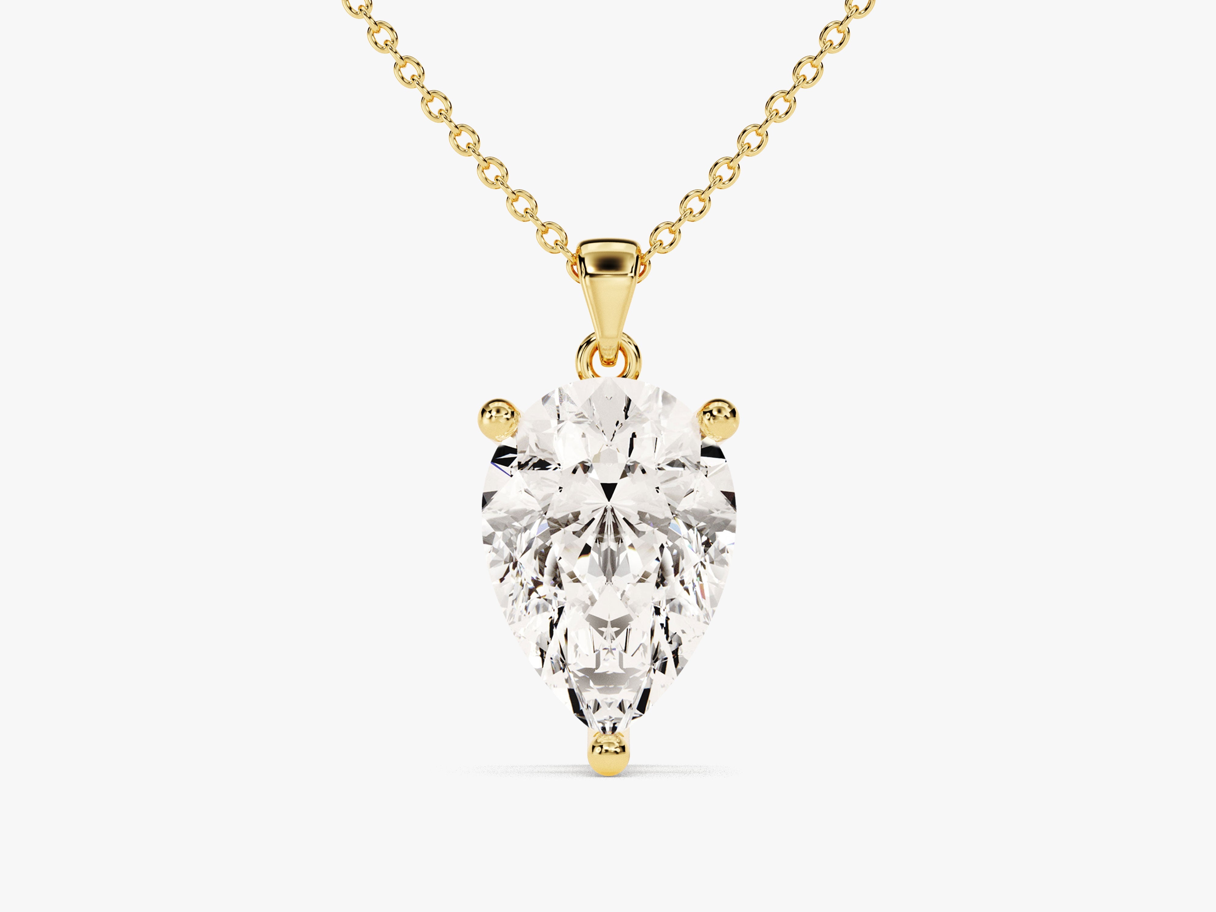 Gold necklace with pear-shaped diamond pendant jewelry