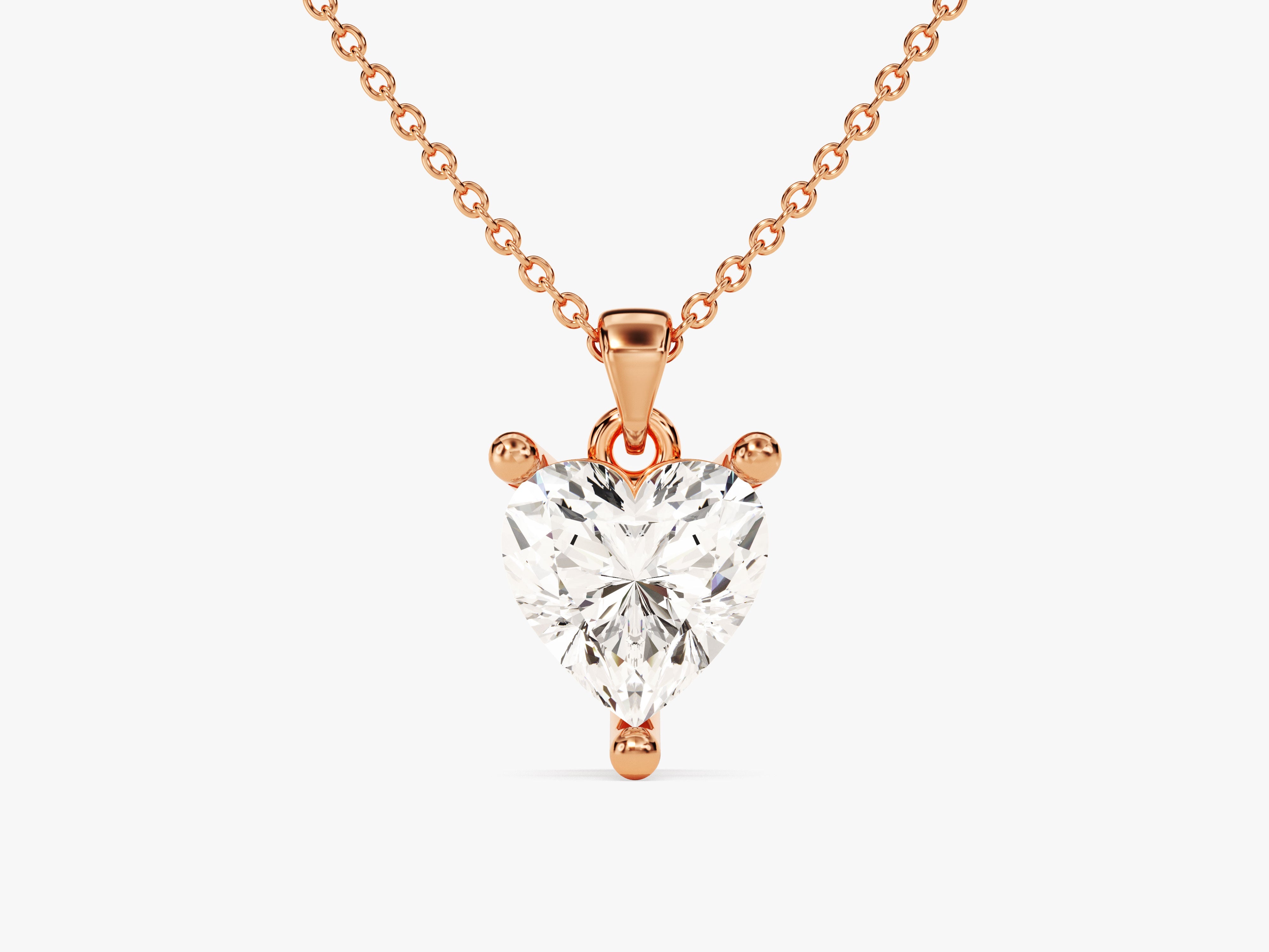 Rose gold heart diamond necklace jewelry