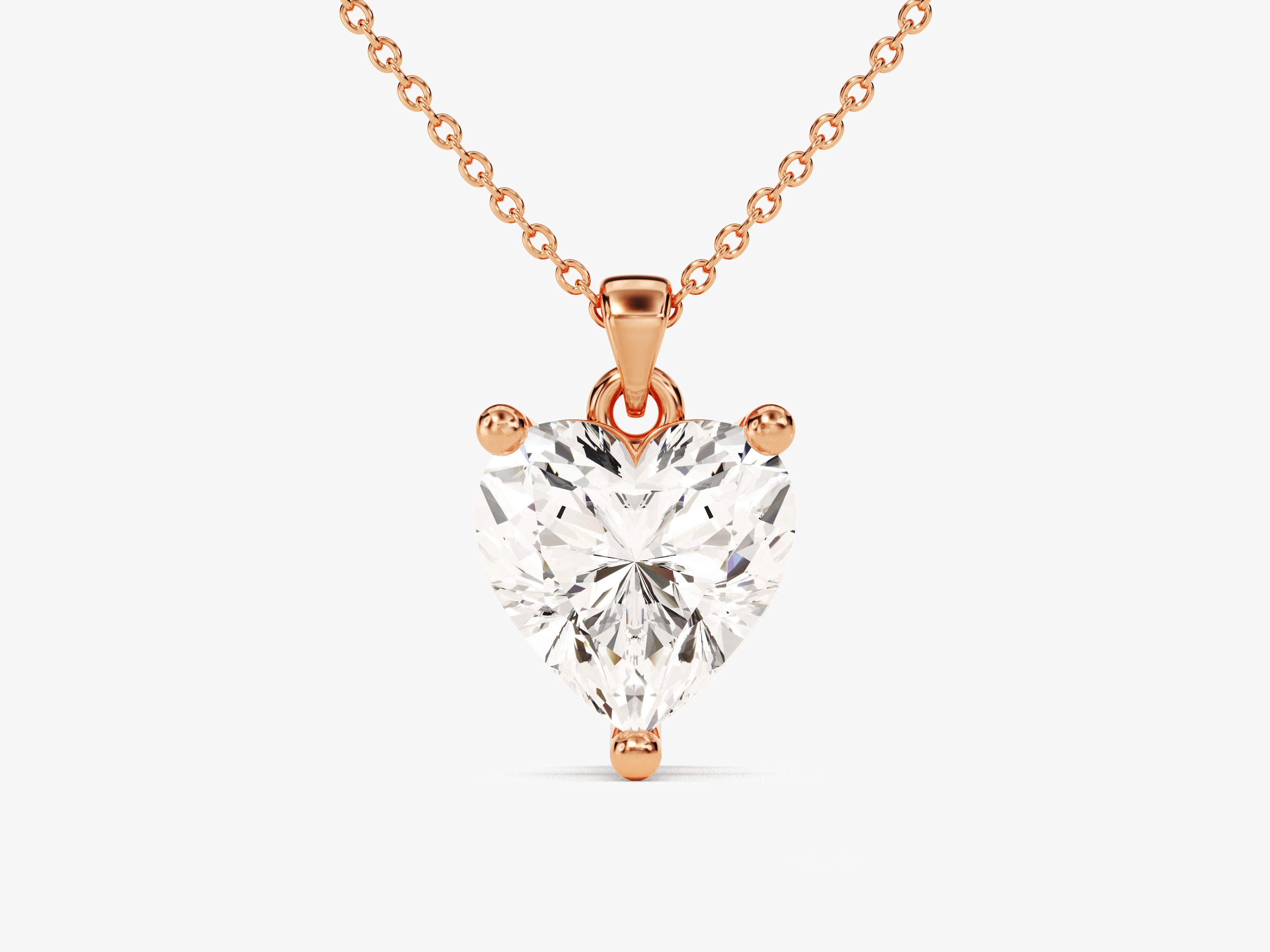 Rose gold heart diamond necklace jewelry