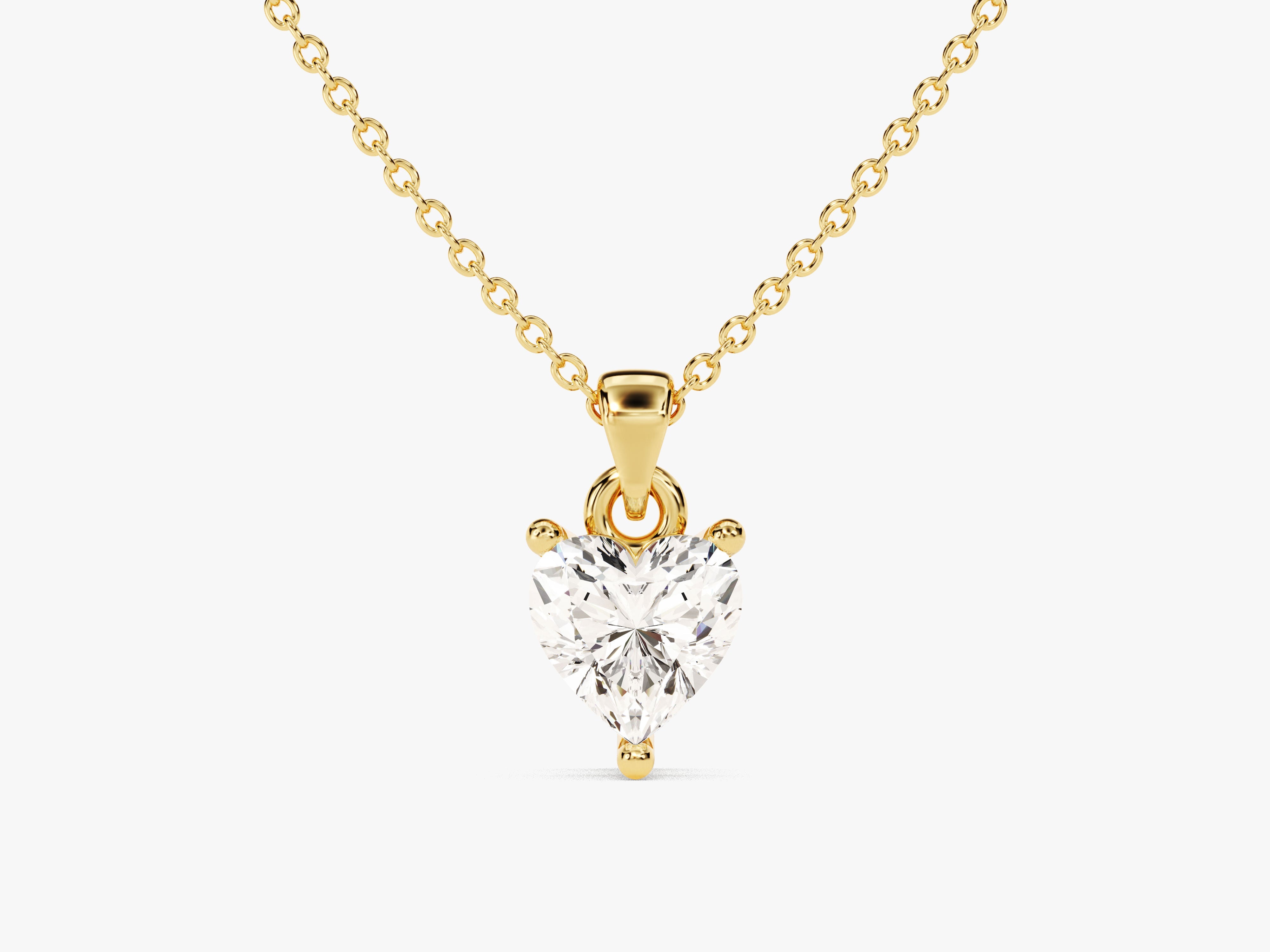 Gold necklace with heart-shaped diamond pendant jewelry