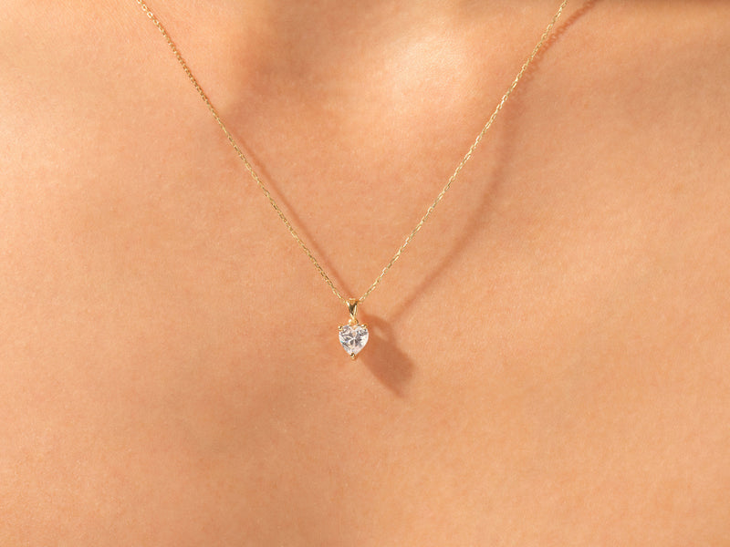 Heart Cut Solitaire Pendant (1.00 CT)