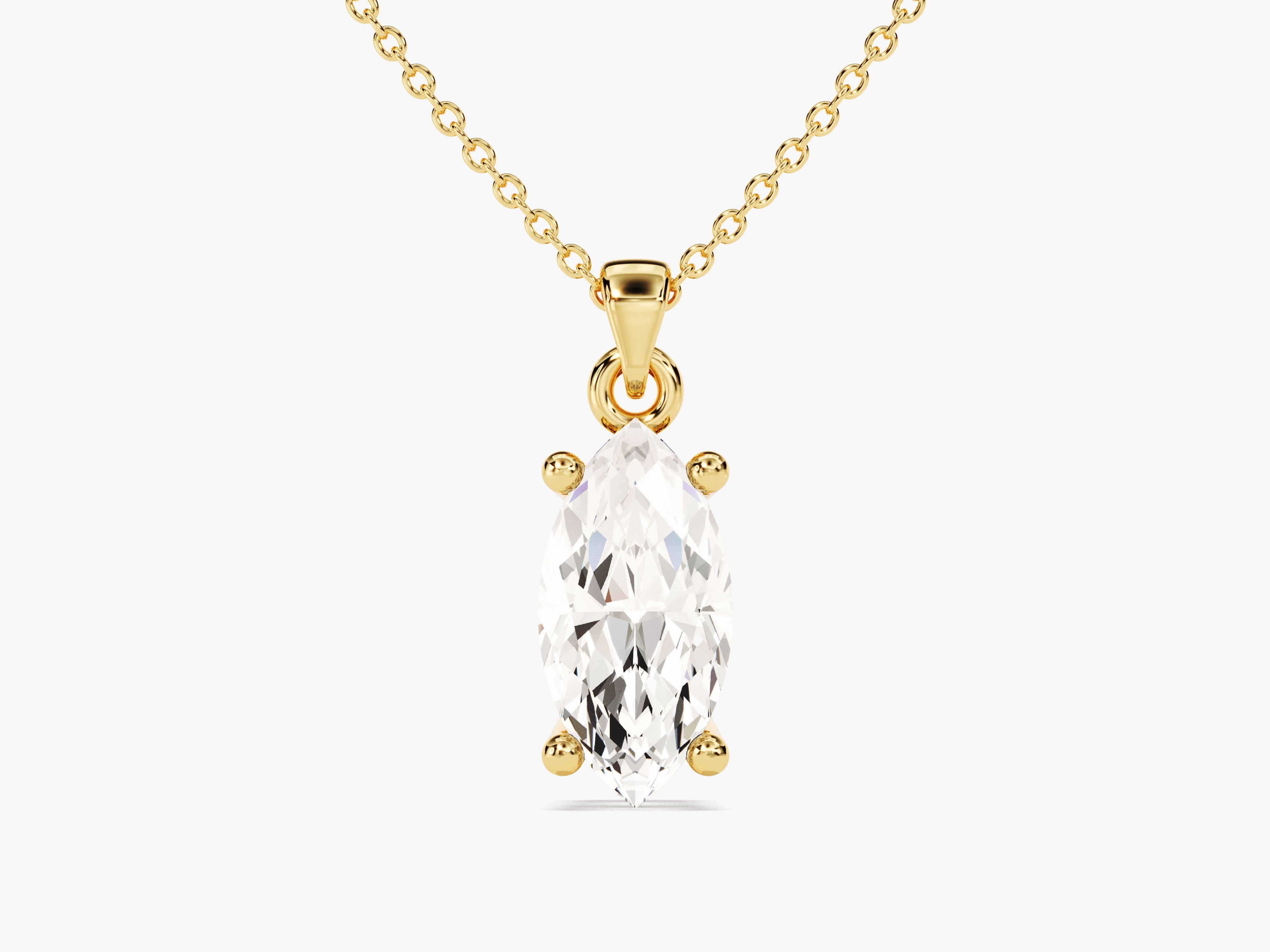 Marquise diamond pendant necklace in gold from jewelry firm