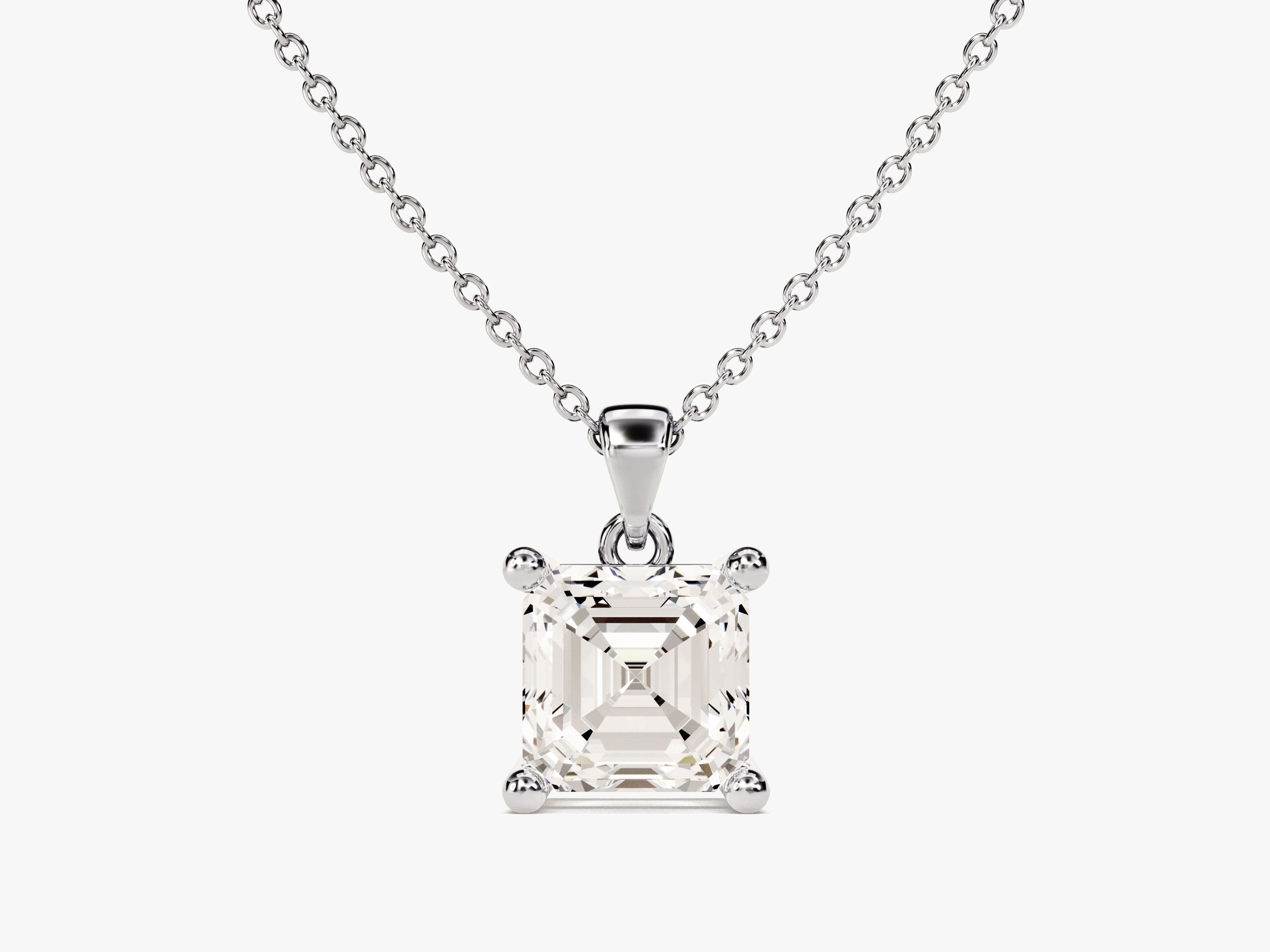 Asscher cut diamond pendant necklace from jewelry company