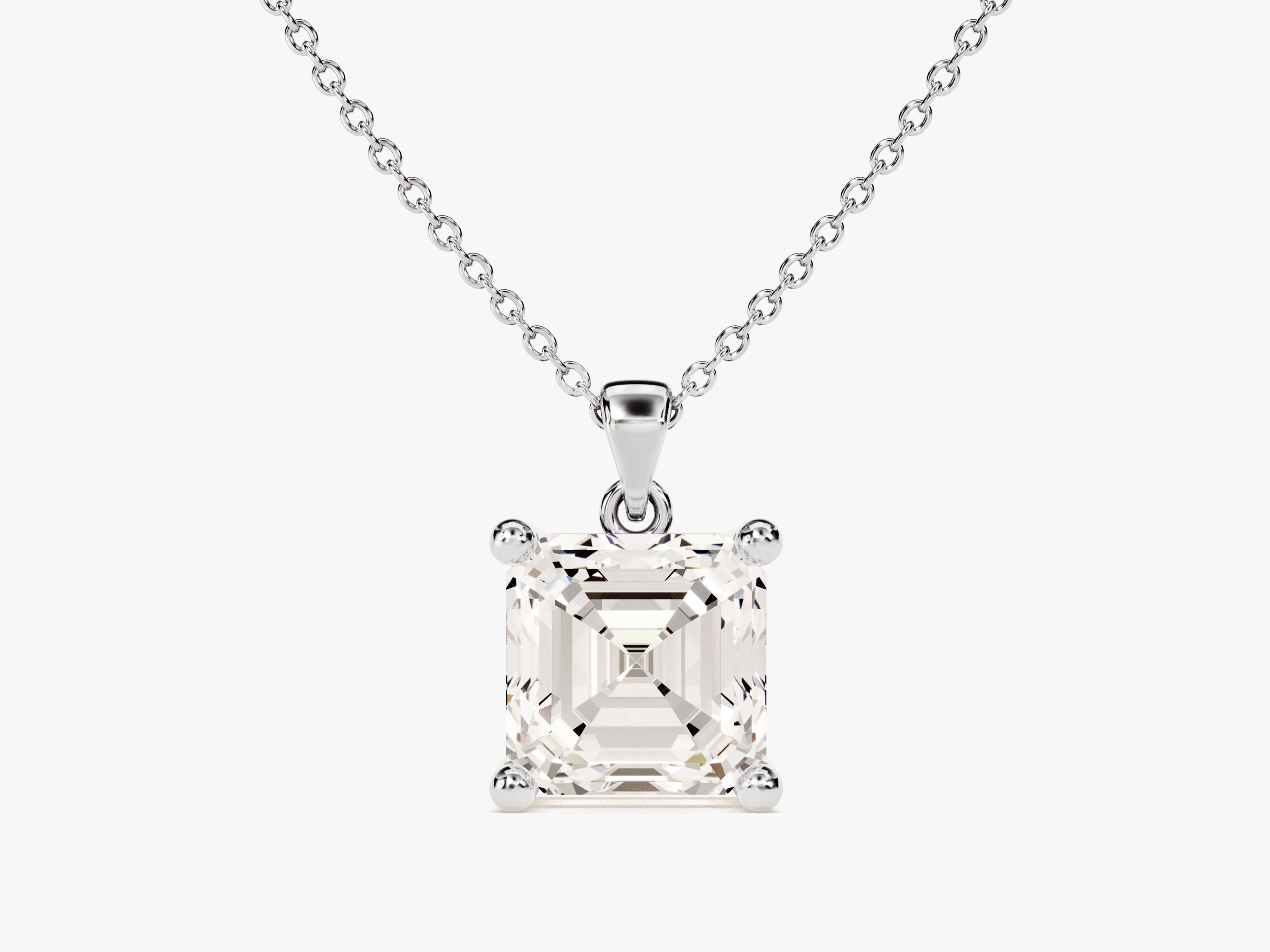 Asscher cut diamond pendant necklace from jewelry firm