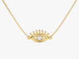 Evil Eye Diamond Necklace in 14k Solid Gold