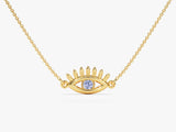 Evil Eye Alexandrite Necklace in 14k Solid Gold