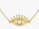 Evil Eye Solitaire Diamond Pendant Necklace