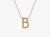 Peridot Letter Necklace in 14k Solid Gold