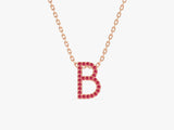 Ruby Letter Necklace in 14k Solid Gold